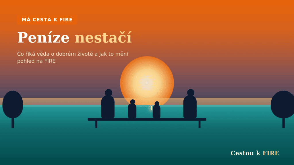 Rodina u stolu při západu slunce – zážitky jsou cennější než věci na cestě k FIRE